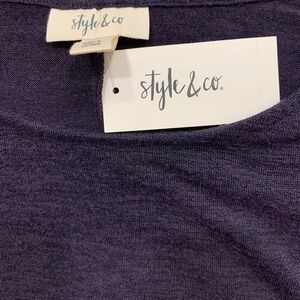 NWT: Style & Co. Deep Purple Tiered Ruffle Sleeve Sweater